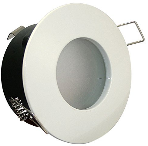 12V Niedervolt 3W = 25Watt warmweiss, SMD LED Feuchtraum Einbaustrahler Aqua Bad & Dusche Schutzklasse IP65 in weiss