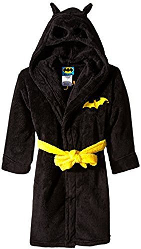 DC Comics Batman Little Boys' Bat Bath Plush Bathrobe - black, 6-7