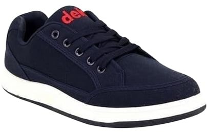 Dek Mens Casual Shoes/Navy Blue Textile Padded Collar Laced Sizes 6 to 12