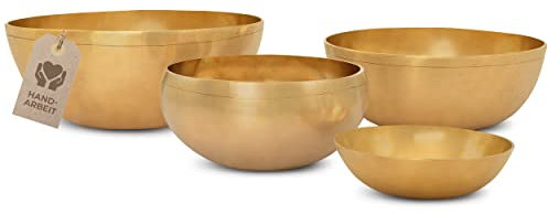 MASSAGE-EXPERT Klangschalen Set PROFI [4 x Tibetische Klangschale], Von Mini Ø 13,5 cm - hoher Ton bis Groß Ø 26,0 cm - tiefer Ton, Für Klangmassage, Klangtherapie, Entspannung & Yoga