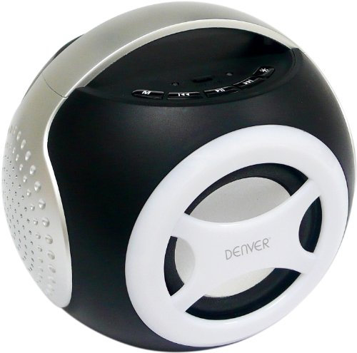 Denver BTS-90 2.1 - Altavoz (Bluetooth, AUX, USB, luz led), color plateado