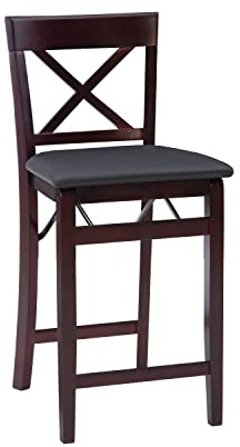 Linon Triena X Back Folding Counter Stool, Brown