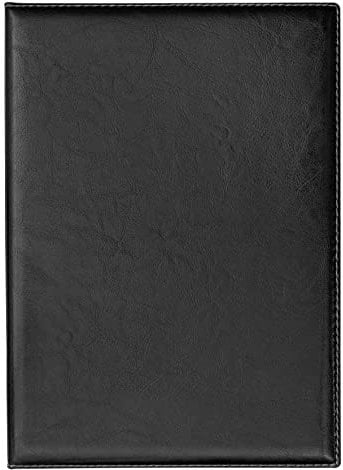 VELOFLEX 4442780 - Bewerbungsmappe „de Luxe“, DIN A4, mit Klarsicht-Taschen und Klemmschiene, Leder-Optik schwarz