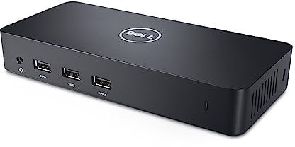 Dell D3100 Docking Station, USB 3.0 Ultra HD Triple Video (DisplayPort, 2x HDMI, 6x USB, RJ45) Noir