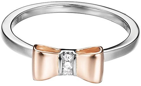 ESPRIT Damen-Ring JW52881 BI-COLOR 925 Silber teilvergoldet Zirkonia transparent Gr. 57 (18.1)-ESRG92769D180