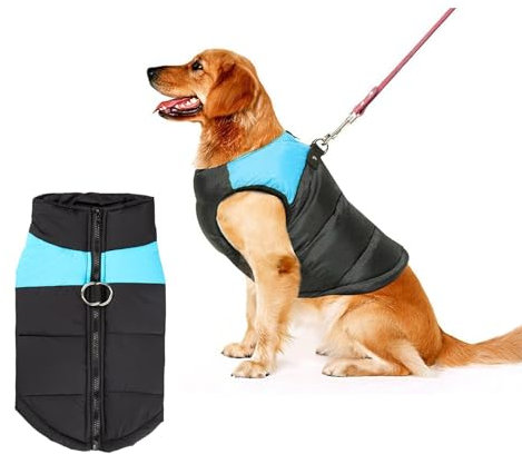 Shinmax Hundemantel Winterjacke Hundejacke wasserdichte Winter Jacke Warm Winterweste Kleine Mittlere Große, Gefütterter Brustschutz Hund Welpen Kleidung Weste Haustier Gepolsterte Weste