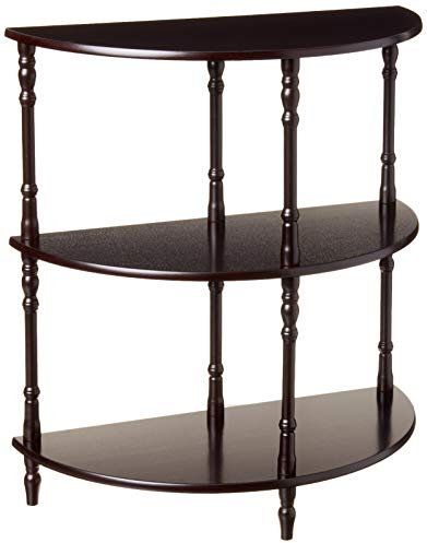Frenchi Home Furnishing - Tavolino in Legno a 3 Ripiani, Mezzaluna, per corridoio, consolle