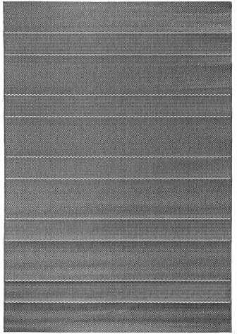 Hanse Home Sunshine In- und Outdoor Teppich Fürth 200x290cm - Flachgewebe Wetterfest Modernes Design für Balkon Terrasse Wintergarten Küche Esszimmer Badteppich Wohnzimmerteppich Wasserfest in Grau