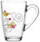 Pasabahce Cherie Confezione 2 Tazzoni Mug in Vetro, 32 cl, Trasparente con Decori