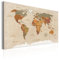 B&D XXL Weltkarte Pinnwand & Vlies Leinwand Bild 90x60 cm Bilder mit Kork Rückwand 1 Teilig Kunstdruck Korktafel Korkwand Memoboard Pinboard Wandbilder Karte Landkarte k-C-0048-p-d