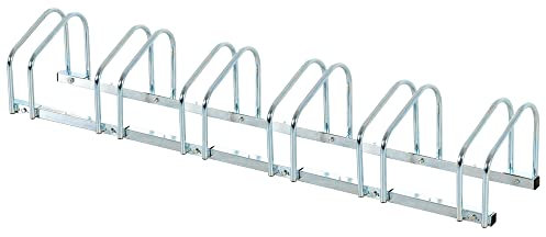 HOMCOM Bike Stand Parking Rack Floor or Wall Mount Bicycle Cycle Storage Locking Stand (6 Racks, Silver)