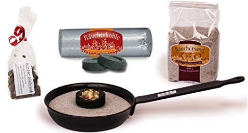 Landkaufhaus Mayer Räucherset 4tlg - Räucherpfanne, Winterweihrauch, Räuchersand & Räucherkohle