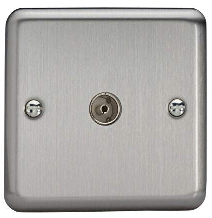 Varilight - 1G Co-axial TV Socket Matt Chrome - XS8