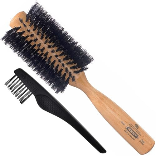 Kent Mittelgroße Rundbürste aus Dantaholz mit schwarzen Naturborsten für Damen