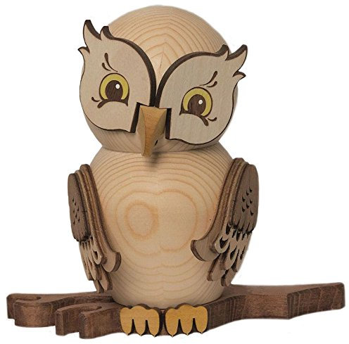 Drechslerei Kuhnert Räuchermann Eule natur 15 cm Neuheit 2014 37200
