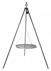 Dreibeingrill OSKAR Höhe 210cm incl. Kette und Rost aus Rohstahl 50cm