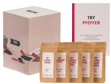 Geschenkset Pfeffer mit 5 Gourmet Pfeffersorten (45g) - die Gewürz Geschenkidee