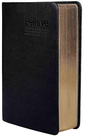 ISIYINER Retro Notizbuch, Kunstleder, Bibel, Tagebuch, Notizbuch, für Schule, Büro und Reisen, 368 Seiten, Schwarz