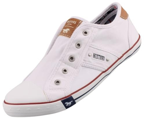MUSTANG Damen Canvas Sneaker Weiß, Schuhgröße:EUR 42