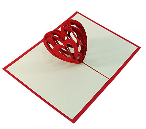 3D Herz als Pop-Up Karte zum Geburtstag, zur Hochzeit oder zum Valentinstag
