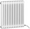 Manissa Electric 3 Column White Radiator Traditional 600h x 599w with PTC Element Old Cast Iron Type School Radiator