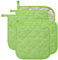 Lifaith 100% Cotton Kitchen Everyday Basic Terry Pot holder Heat Resistant Coaster Potholder for Cooking and Baking Set of 5 Apple Green