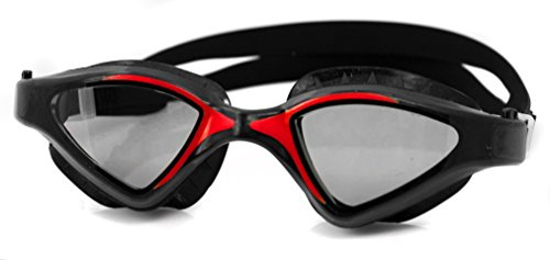 Aqua-Speed Raptor Monoblock Schwimmbrille für Herren Einheitsgröße schwarz/rot