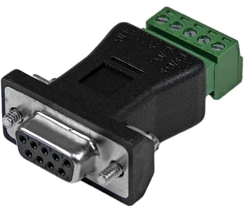 StarTech RS422 RS485 Serial DB9 to Terminal Block Adapter, Black (DB92422)