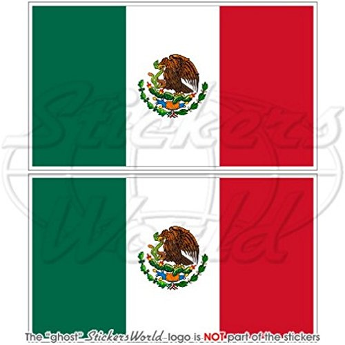 Mexiko Mexikanische Flagge 7,6 cm (75 mm) Bumper Sticker, Aufkleber Vinyl X2