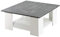 Symbiosis Square Table Basse Blanc et Effet Béton 67x67x30,5 cm