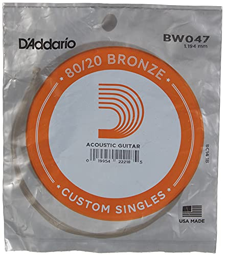 D'Addario .047 Bronze Wound Single String for Acoustic Guitar