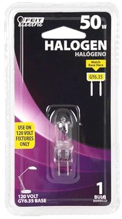 Feit Electric BPQ50T4/JCD/RP 50 Watt T4 JCD Halogen Bulb with Bi-Pin Base, Clear