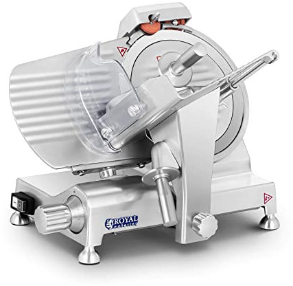 Royal Catering Trancheuse à Jambon RCAM-250EXPERT (40x48x37cm, 180W, épaisseur de coupe 0-12 mm, diamètre des lames Ø 250 mm, affûteur)