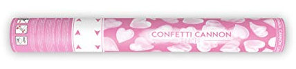Konfetti- Kanone Weiße Herzen Party- Kanone 40 cm Standesamt Hochzeit