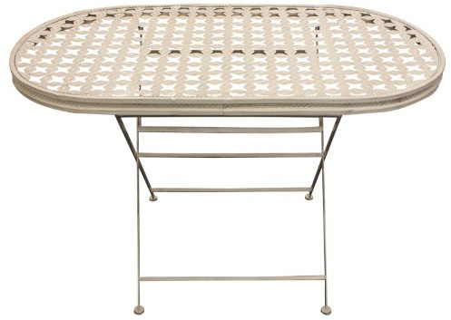 Woodside Oval Folding Metal Garden Patio Dining Table Outdoor Furniture