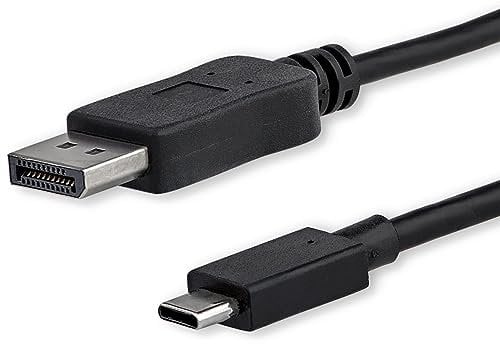 StarTech.com 1,8m USB-C auf DisplayPort 1.2 Kabel 4K 60Hz - USB-C auf DP Adapterkabel/Videoadapter - HBR2 - USB-C DP Alt Mode DP Monitor Videokabel - Thunderbolt 3 kompatibel - Schwarz (CDP2DPMM6B)
