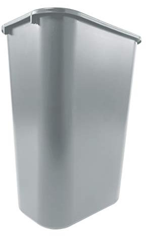 Rubbermaid Commercial Products 10.25 gal Rectangular Soft Molded Plastic Trash Can - Grey