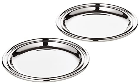 EDZARD 2er-Set Gläseruntersetzer Astoria (Ø 11 cm), edel versilbert
