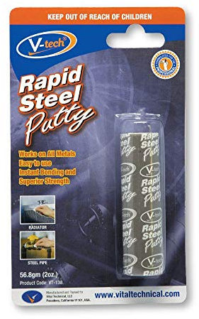 V-Tech VT-138 Rapid Steel Reinforeced Epoxy Putty For All Metals : 56.8gm