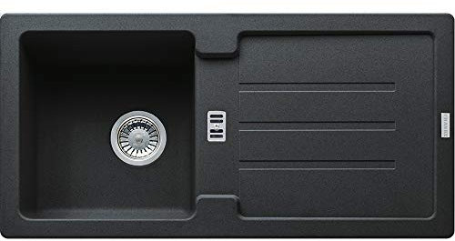 Franke Strata STG 614 Onyx - Fregadero con válvula de tapón/sección métrica: 840 x 415 cm/fregadero
