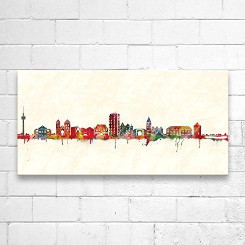 Kunstbruder Osnabrück Skyline (div. Größen) - Kunst Druck auf Leinwand 60x120cm