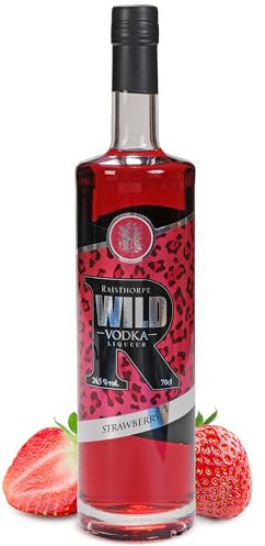 Strawberry Liqueur Flavoured Vodka - Smooth & Fruity Vodka for Cocktails, Mocktails, Drink Mixes, & Boozy Treats - Wild Vodka 70cl - Raisthorpe Manor, 700ml, 24.5% Alcohol Volume