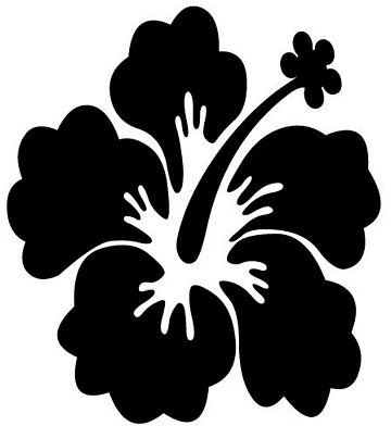 FahnenMax Autoaufkleber Sticker Hibiskus Blüte Blume schwarz Aufkleber