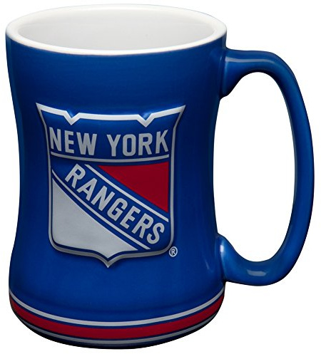 New York Rangers Coffee Mug - 14oz Sculpted Relief by Boelter Brands