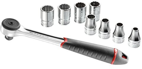 Facom S.4PG Schrauben-Set mit Ratschenschlüssel, 1,27 cm, 9 Stück