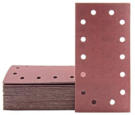 MioTools Fox Schleifblätter 230 x 115 mm, 14-Loch (50 Stk.) K180 | f. Schwingschleifer, Normalkorund, Klettbefestigung