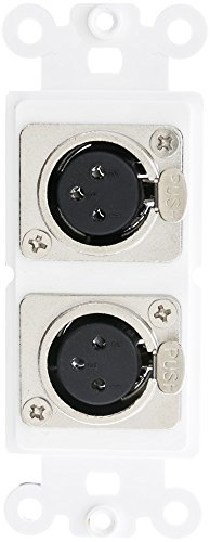 CableWholesale Decora - Placa de pared, color blanco, doble XLR hembra a tipo soldadura