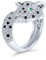 Bling Jewelry Grünes Auge Schwarz Weiß Cubic Zirconia CZ Mode Leopard Panther Cat Statement Bypass Ring Für Frauen Silber Vergoldet Messing