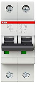 ABB S200 MCB Leitungsschutzschalter Typ D, 2-polig 1A 400V, Abschaltvermögen 6 kA System Pro M Compact