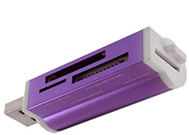 HuaYang 4en1 USB 2.0 Multi-Ports lecture de carte mémoire pour Micro SD M2 MMC SDHC MS Duo(Pourpre)